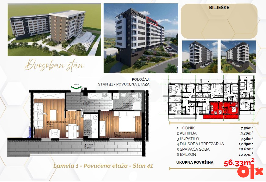 Trosoban stan 55m2 Starčevica Banja Luka - PANORAMSKI POGLED 14