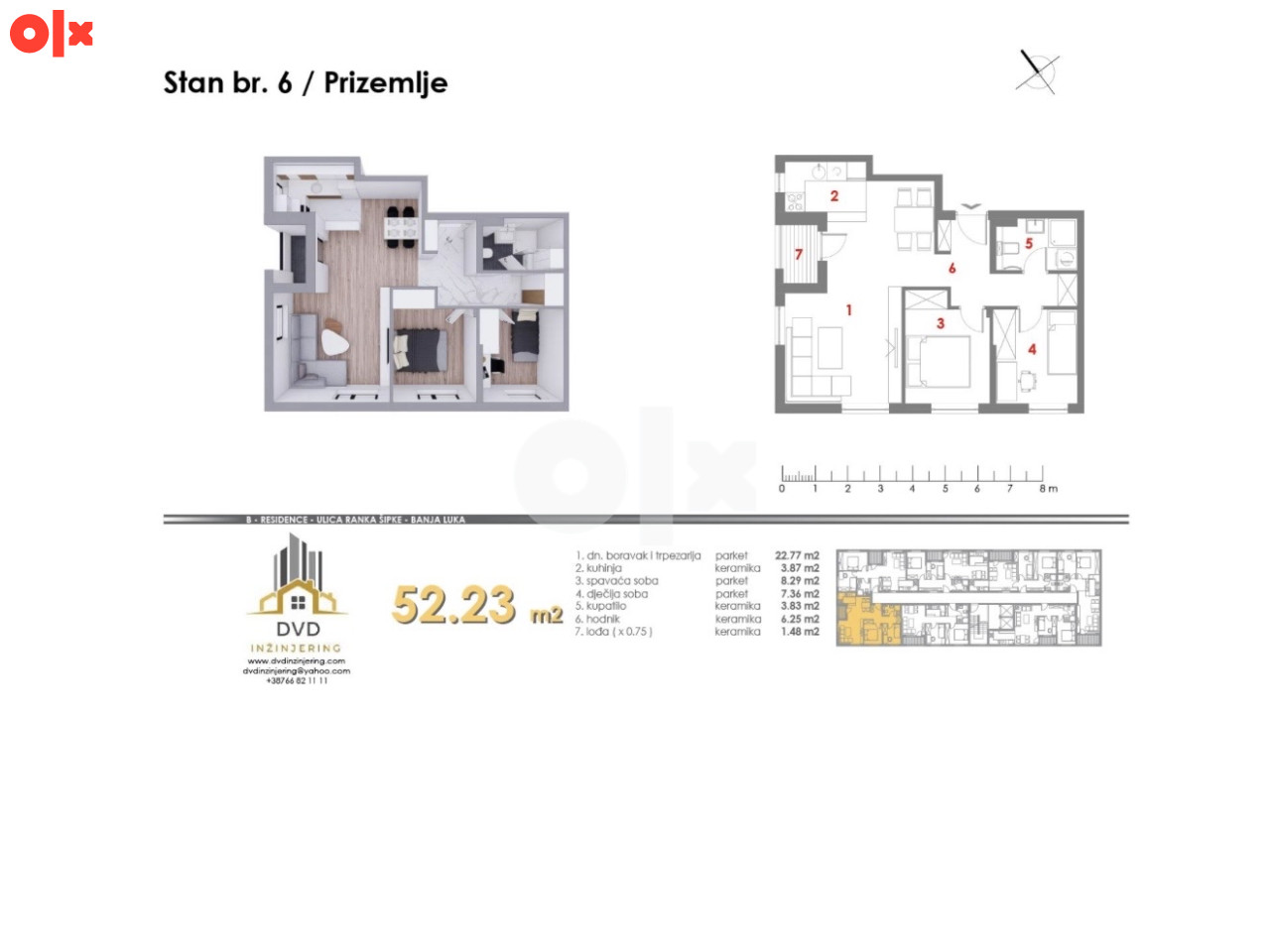 Stanovi od 49 do 70m2 u ulici Ranka Sipke pored naselja Panorama 9