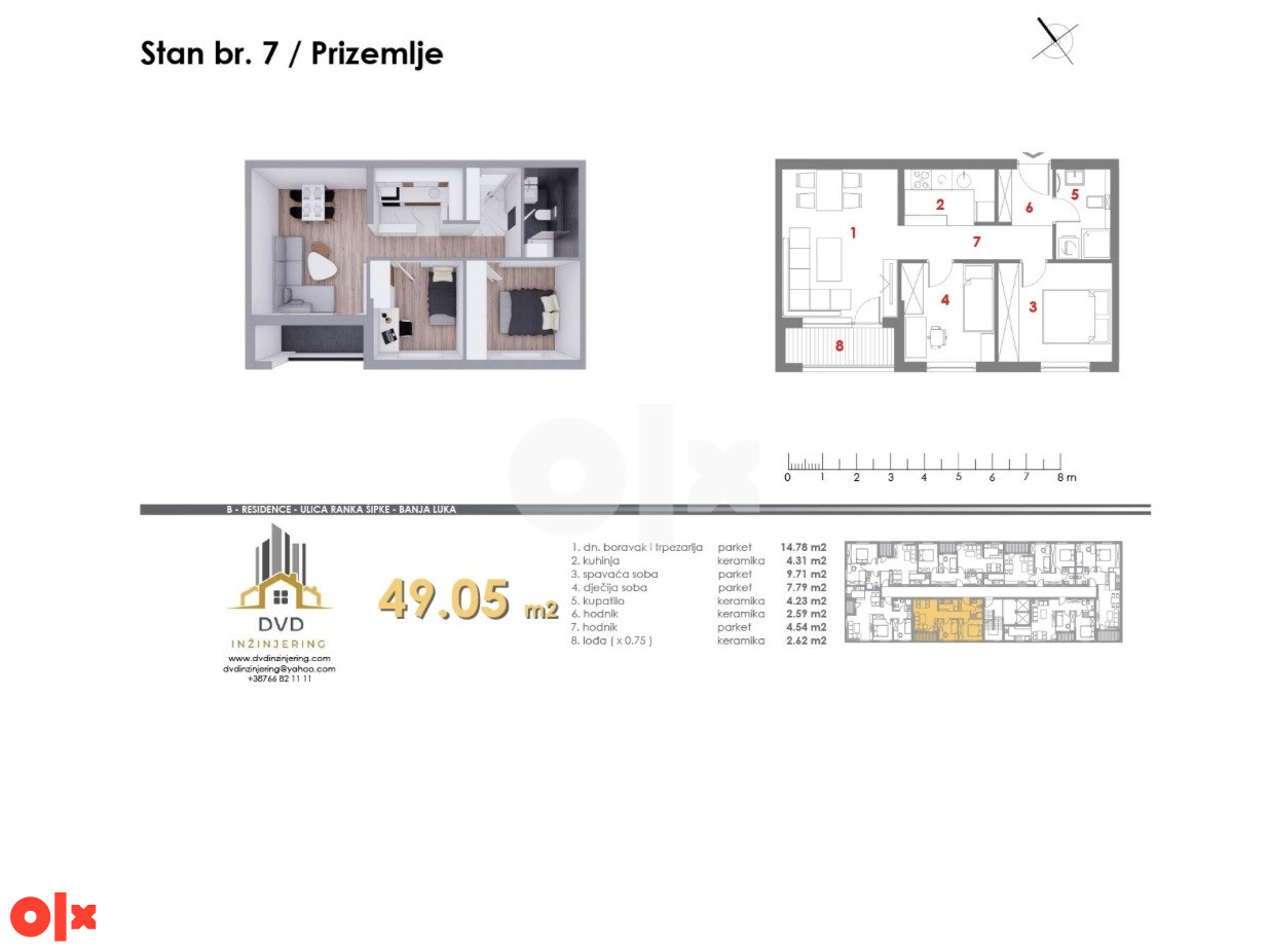 Stanovi od 49 do 70m2 u ulici Ranka Sipke pored naselja Panorama
