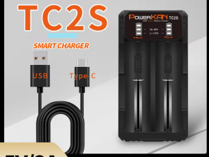 Powerkan TC2S 2A univerzalni punjač za baterije 18650 AAA