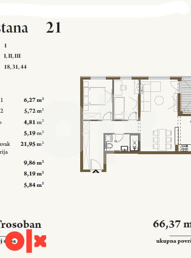 Trosoban stan 66m2 Hisete/Kočićev vijenac Banja Luka 7