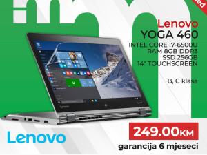 LAPTOP LENOVO YOGA 460 I7-6500U 8GB 256GB 14" TOUCH B, C KLASA