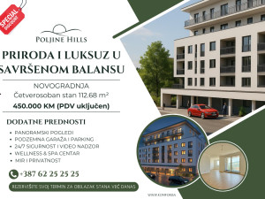 SEPTEMBARSKA AKCIJA - NOVOGRADNJA/Četverosoban stan/112.68m