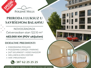 DECEMBARSKA AKCIJA - NOVOGRADNJA/Četverosoban stan/122.10m