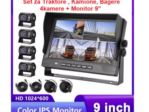 Kamera  Monitor 9" sa  Teretna Vozila, Kombajne   4 kamere