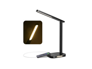 LED stolna uredska lampa, crna, 12W, 10 modova, 2700K - 6500K
