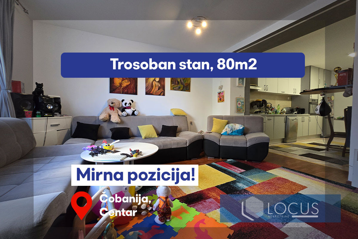 LOCUS:Trosoban stan sa garažom, Čobanija, Centar
