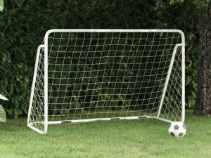 Nogometni gol s mrežom bijeli 180 x 90 x 120 cm čelčni 93370