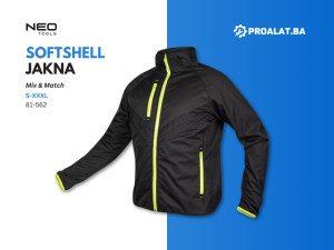 NEO Softshell jakna Mix&Match, crno/žuta S-XXXL 81-562