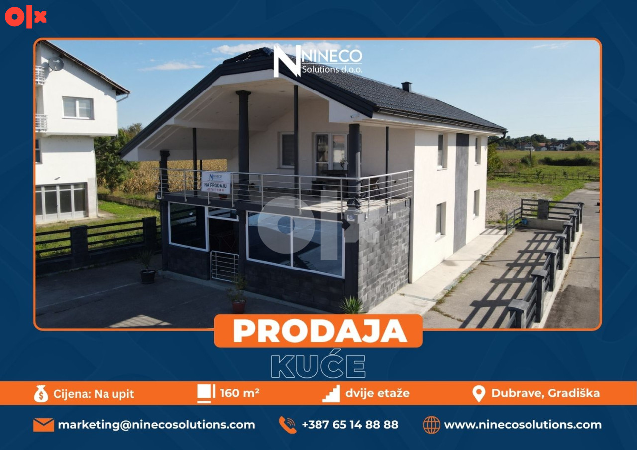 KUĆA - DUBRAVE - 160 m2 (Opština Gradiška)