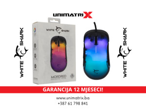 Miš White Shark MORDRED Black GM-5017 12800 DPI