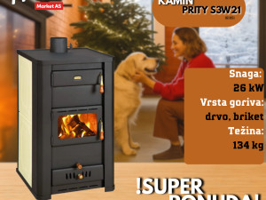 Prity kamin za etažno grijanje S3 W21 - 26 kW