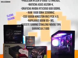 Gaming PC Ryzen 5-5500, RTX3050, 16GB RAM, SSD 500