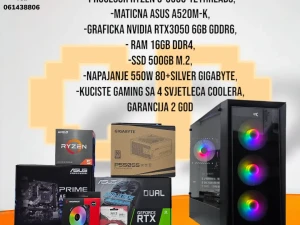 Gaming PC Ryzen 5-5500, RTX3050, 16GB RAM, SSD 500