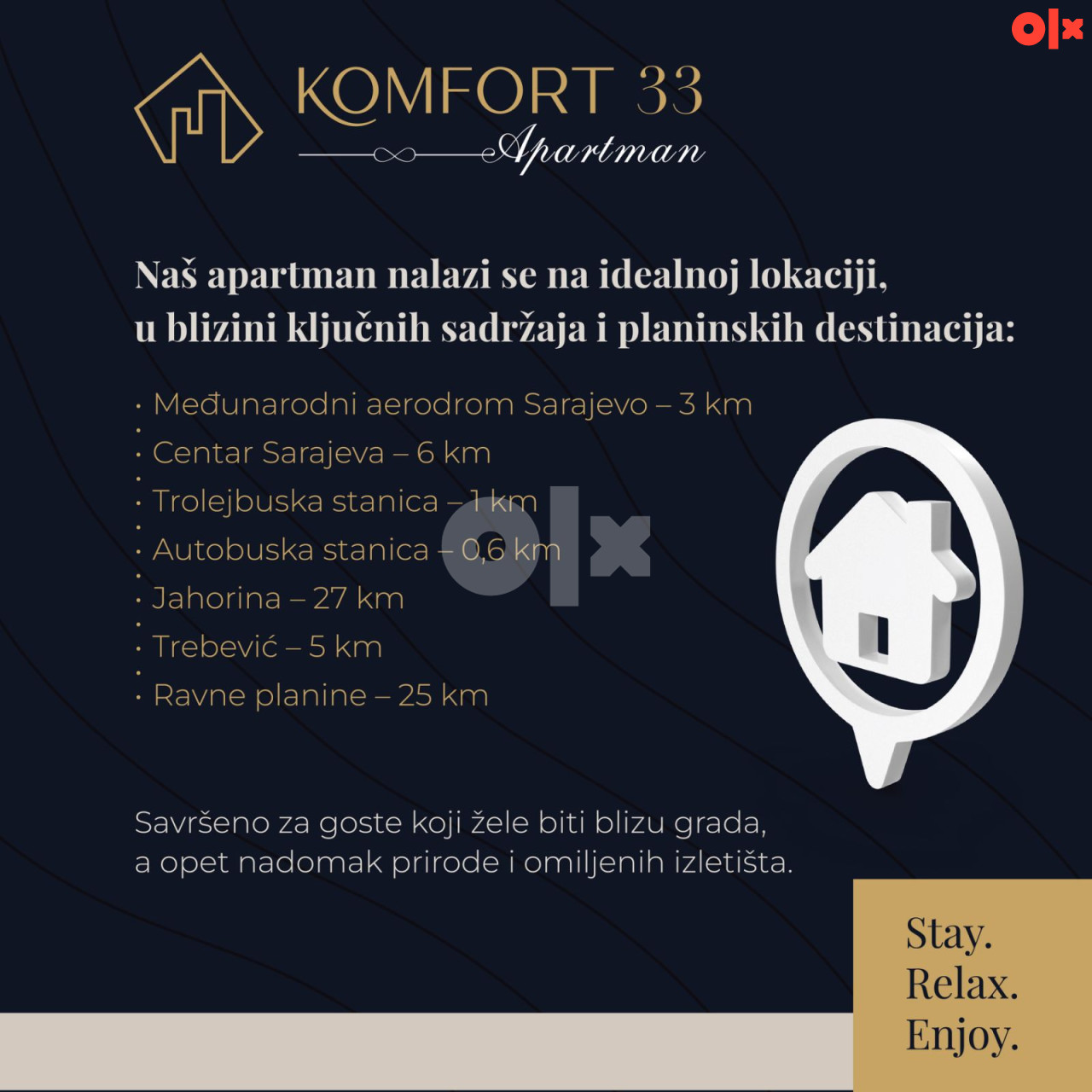 STAN NA DAN KOMFORT 33 ISTOCNO SARAJEVO LUKAVICA 23