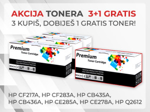AKCIJA TONERI KUPIS 3 DOBIJES 1 GRATIS TONER
