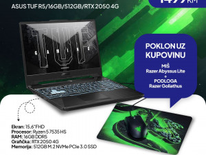 ASUS TUF GAMING FA506NF + RAZER MIS I PODLOGA GRATIS