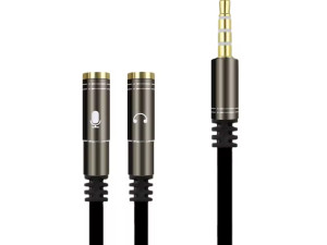 3.5mm M to dual F Y splitter audio aux cable max0182 (18617)