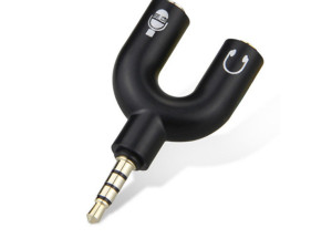 3.5mm MALE to 2 X 3.5mm FEMALE AUDIO JACK max0064 (18619)