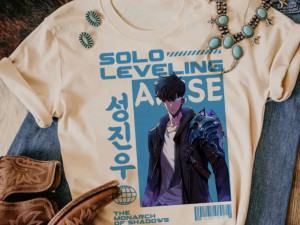 Solo Leveling Anime Manga Majica Men Women Crna Bez Unisex