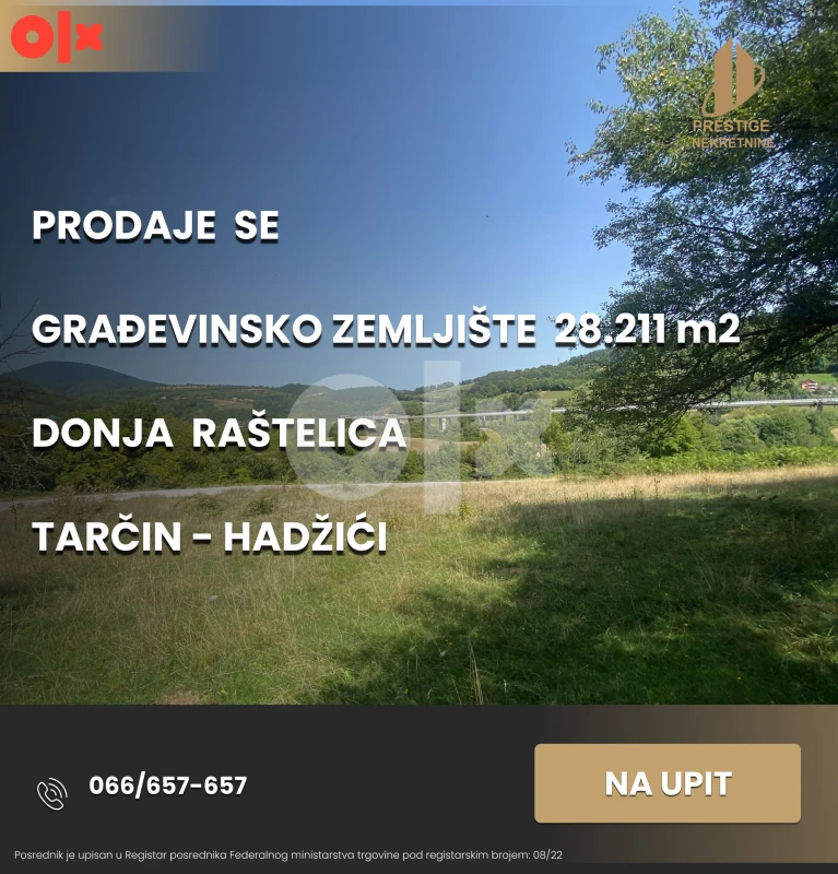 Zemljište 28211 m2 - Donja Raštelica - Tarčin/Hadžići