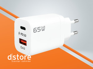 REDLINE Punjač kućni, 1 x USB-A, 1 x USB-C, 65W, dstore