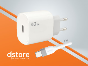 REDLINE Punjač sa USB-C kablom,  20W,GL20C+CC 1M dstore