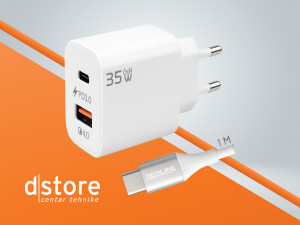 REDLINE Punjač sa USB-C kablom,  1 x USB-A, 1 x  dstore