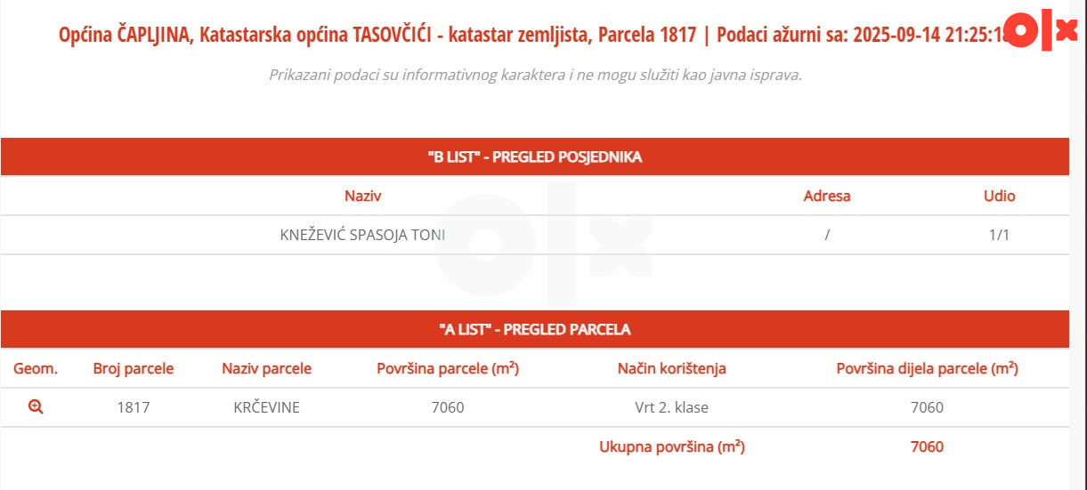 Zemljište Čapljina 7060m2 2