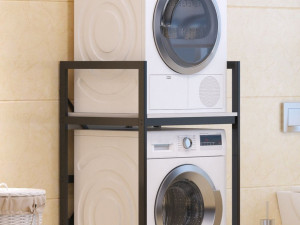 Ormarić za perilicu rublja C7 - Bijeli, Crni