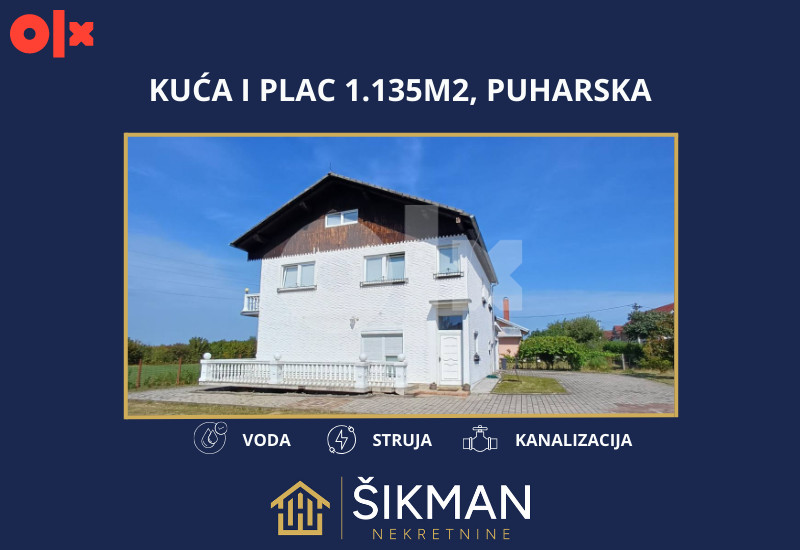 Kuća i plac 1.135m2, Prijedor Puharska