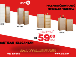 GIGA.BA PULSAR ORMARIC KOMODA POLICE BIJELA VIŠE MODELA