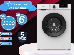 VES MASINA EUROSTAR, 6KG, 1000 OBRTAJA, 5 GODINA GARANCIJA