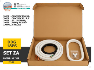 DIGI SET ZA MONTAŽU KLIME KLIMA 18K 24K 18-24/  CIJEVI DDG18PS