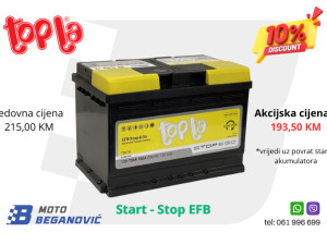 Akumulator TOPLA START STOP EFB 12V 70Ah 760A