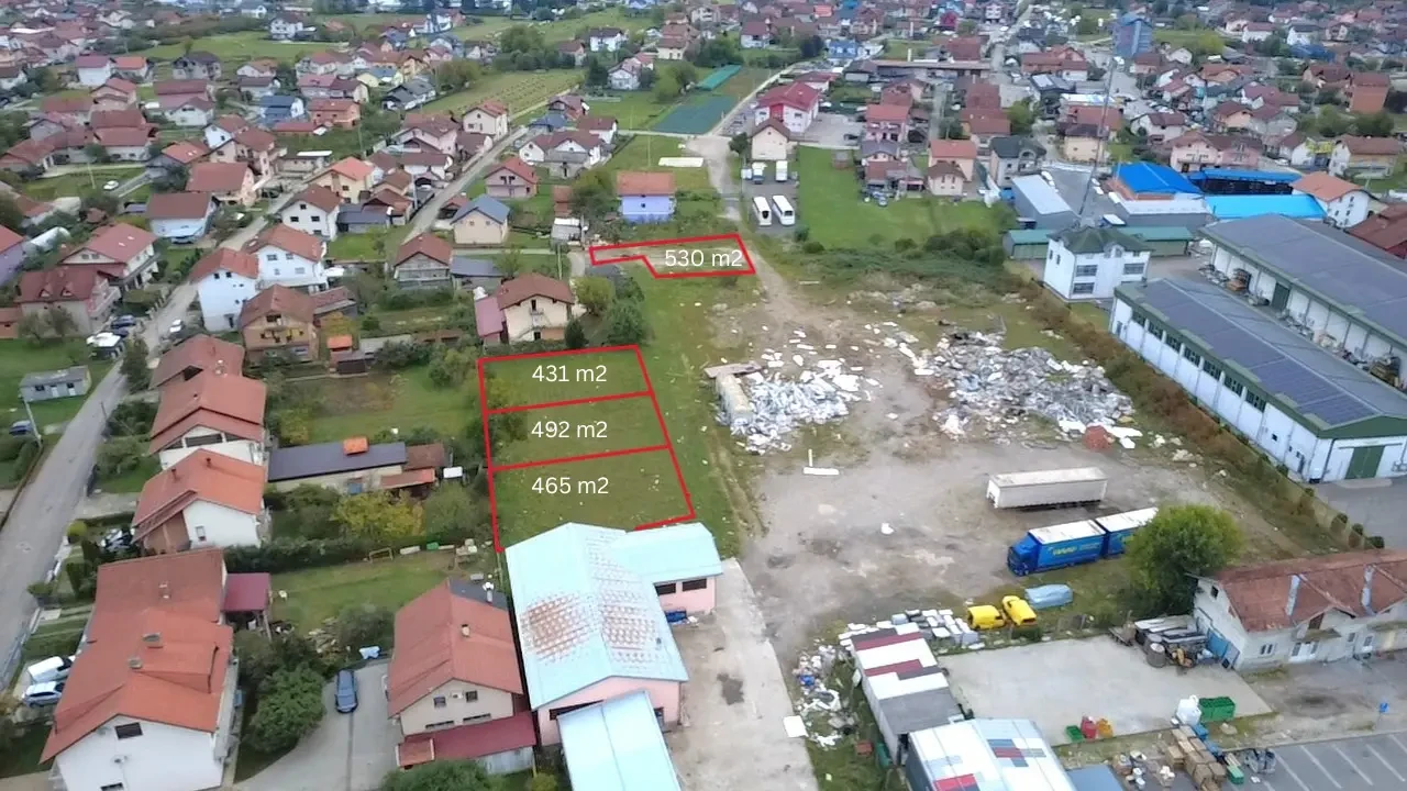 Na prodaju 4 placa u Trnu 431-530 m2 - idealno za porodične kuće