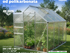 RURIS 4sec plastenik od polikarbonata 250 x 190 x 195 cm