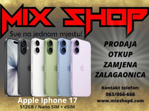 APPLE IPHONE 17 512GB *Novo* *Garancija*Zamjena*Sve boje* 512 GB
