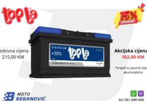 Akumulator TOPLA 12V 85Ah 800A +30% *AKCIJA*