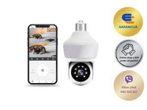 Pametna sigurnosna kamera sa 360 rotacijom i LED sijalicom E27