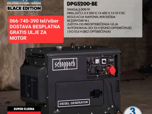 Scheppach dizel agregat za struju DPG5200-BE 5kW + GRATIS