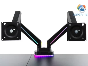 Stolni nosač za monitore dvostruki s RGB osvjetljenjem DOPER