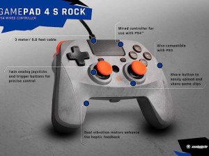 Žičani Joystick (PS4) - snakebyte PS4 GAME:PAD 4 S (rock)