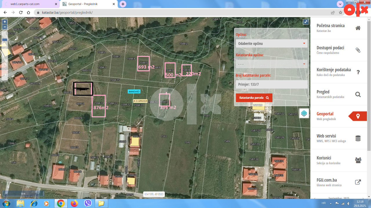 Zemljište Banovići 876m2