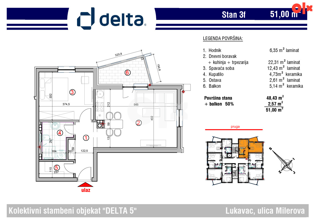 Stan 3f Delta 5 51m2