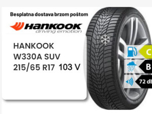 215/65 R 17 103V XL HANKOOK W330A SUV