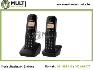 PANASONIC telefon bežični KX-TGB612FXB crni, TWIN