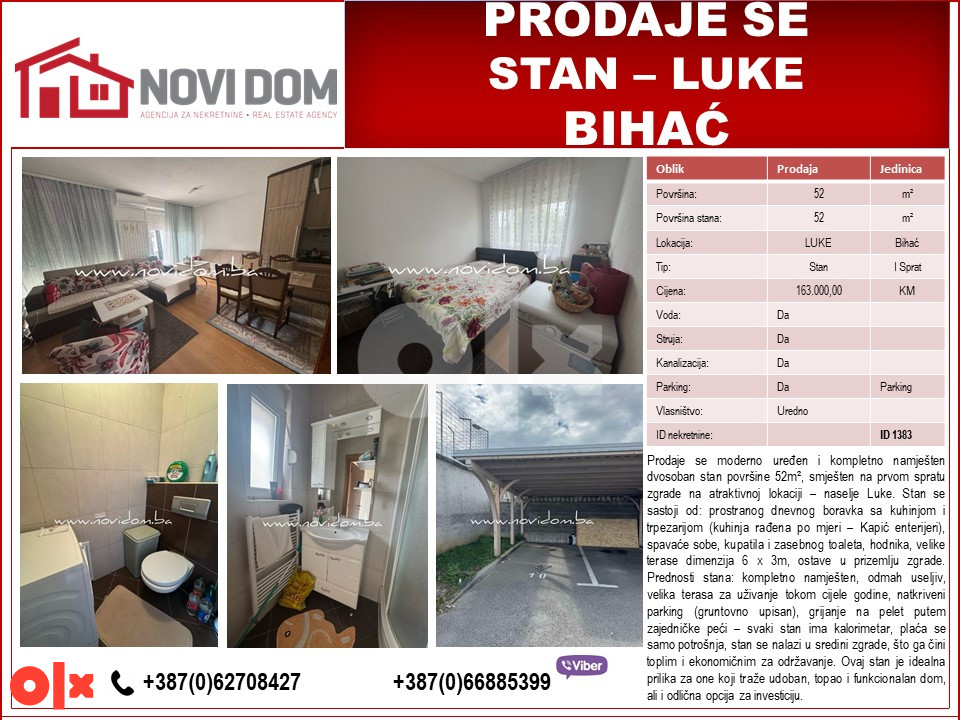 PRODAJE SE- Stan - LUKE - BIHAĆ