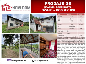 PRODAJE SE - Imanje sa kućom - DŽAJE - BOSANSKA KRUPA
