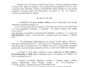 SUDSKA PRODAJA STAMBENO POSLOVNI OBJEKAT ŽIVINICE